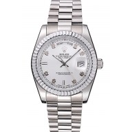 Rolex Day-Date Polished Stainless Steel Silver Dial