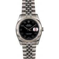Top Rolex Datejust 116234 Black Arabic Dial JW1760